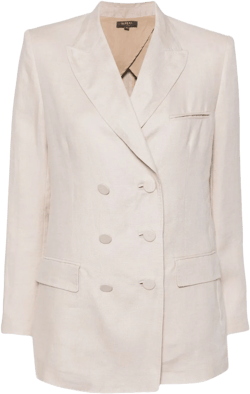 Ava double-breasted linen blazer