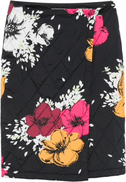 flower print wrap midi skirt