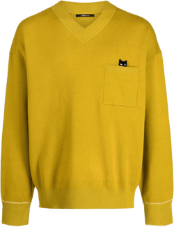 Trace Pocket Panther V-neck jumper