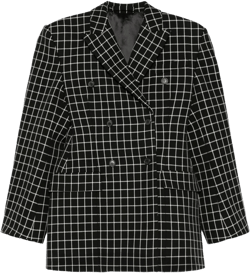 Check-pattern Blazer In Black