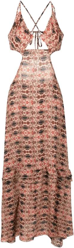 floral-print cut-out dress