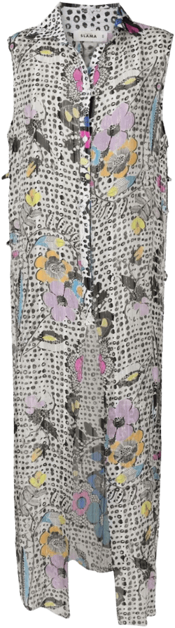 graphic-print sleeveless dress 