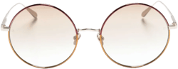 round-frame metallic sunglasses