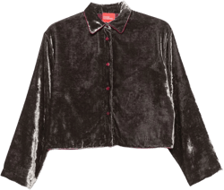 crushed-velvet shirt