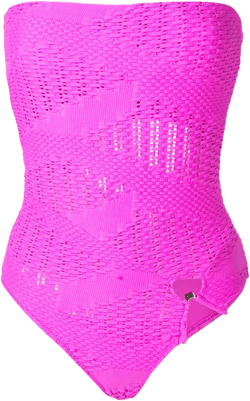 open-knit bandeau one-piece  