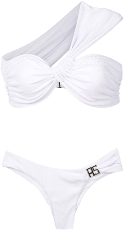 fine-ribbed one-shoulder bikini