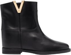 logo-detail leather ankle boots