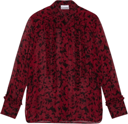 floral-print ruffled shirt