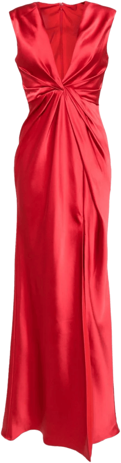 fluid twisted draped dress