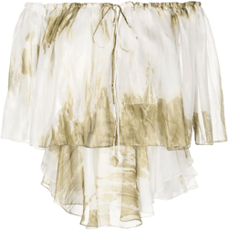 off-shoulder tie-dye blouse