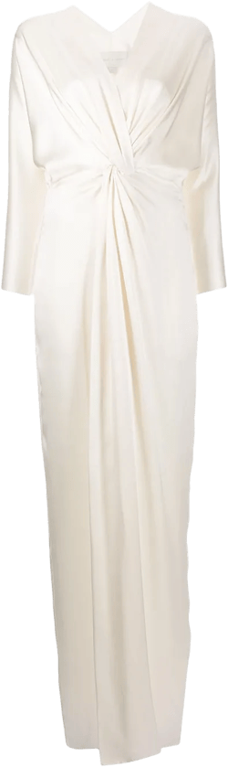twist-detail silk gown