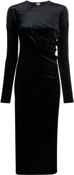 Twisted velvet midi dress