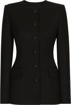 single-breasted collarless blazer