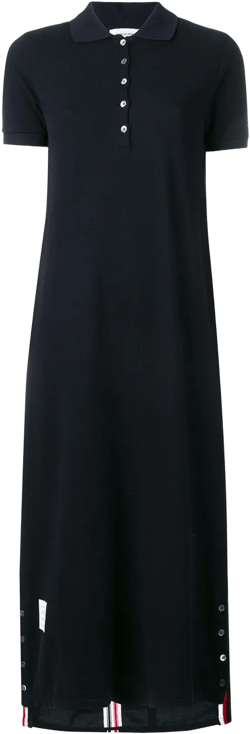 Center-Back Stripe Piqué Polo Dress