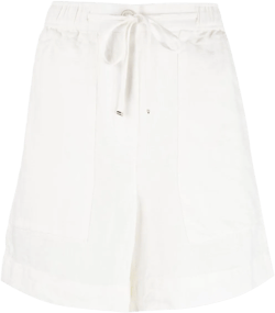 high-waisted drawstring linen shorts
