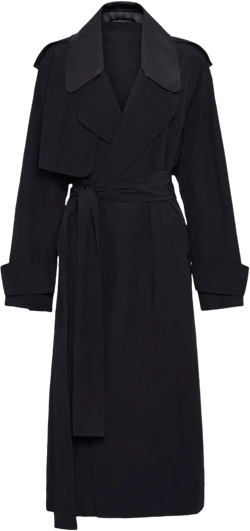 long-sleeved faille trenchcoat