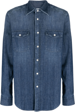 denim button-down shirt
