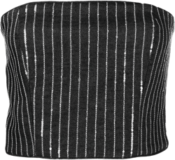 sequinned striped crop top