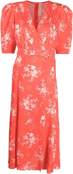 floral-print midi dress