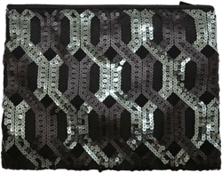 sequinned clutch bag