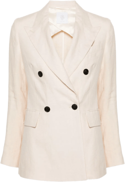 double-breasted linen blazer