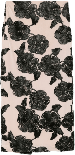 flower mesh midi skirt 