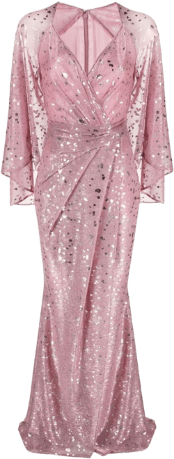V-neck draped gown