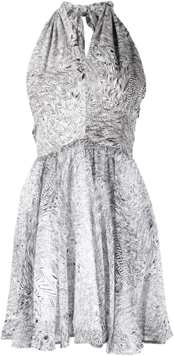 abstract-print silk dress