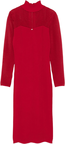 herringbone-pattern midi dress