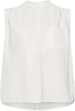 sleeveless leather blouse
