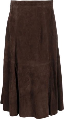 lambskin high-waisted skirt