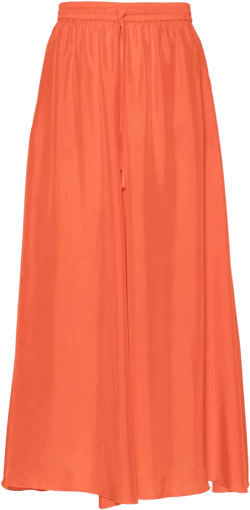 flared silk midi skirt