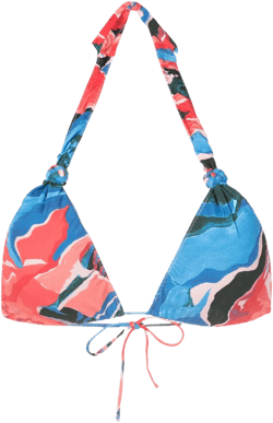 Rings graphic-print bikini top