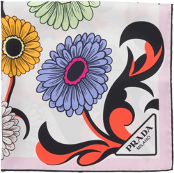 floral-print twill scarf