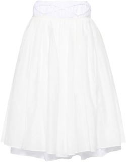 layered cotton midi skirt 