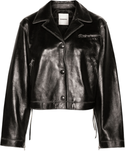 distressed leather jacket