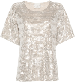 sequinned short-sleeve blouse