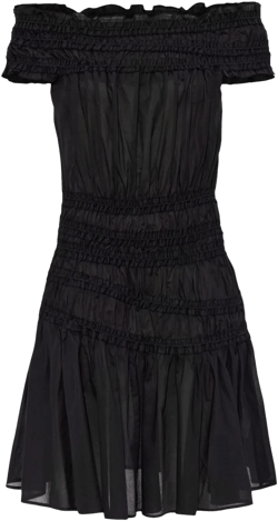 off-shoulder ruffled dress