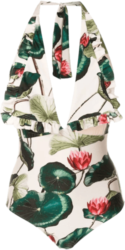 Victoria Regia-print one-piece swimsuit