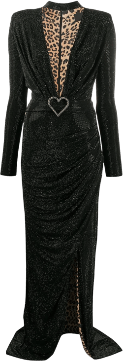 Aphrodite stud embellished asymmetric dress