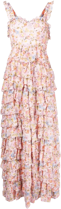 floral-print tiered dress