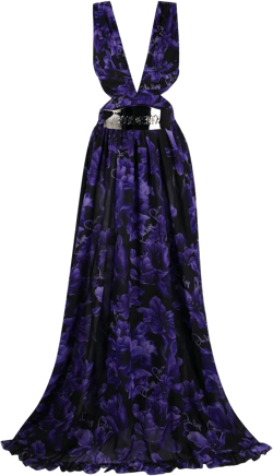floral-print chiffon maxi dress