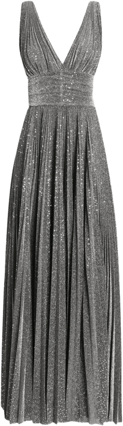 plissé-effect gown