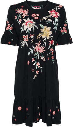 ruffle-sleeve knit dress