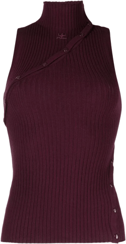 logo-embroidered ribbed tank top
