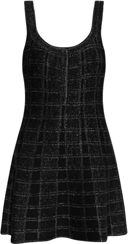 check-pattern lamé-effect mini dress