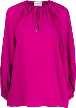 self-tie silk blouse
