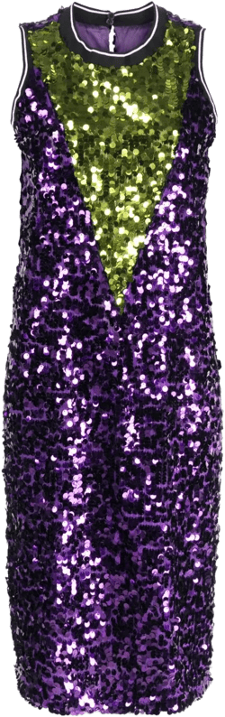 colour-block sequin midi dress