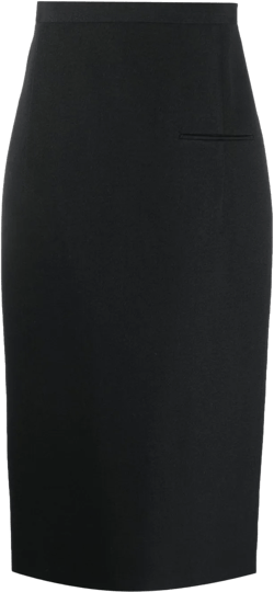 mid-eight tailored pencil skirt