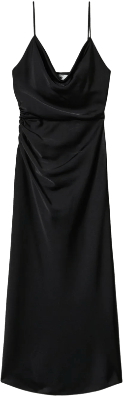 satin-weave midi dress 